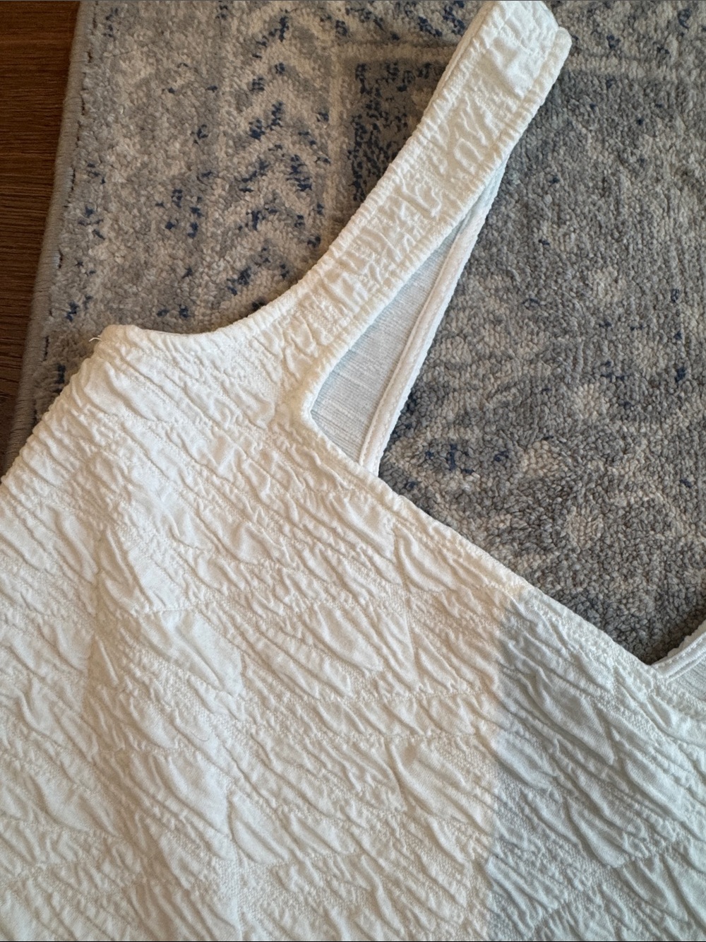 Good American Cream Textured Square-Neck Midi Dress - Picture 3 of 3
